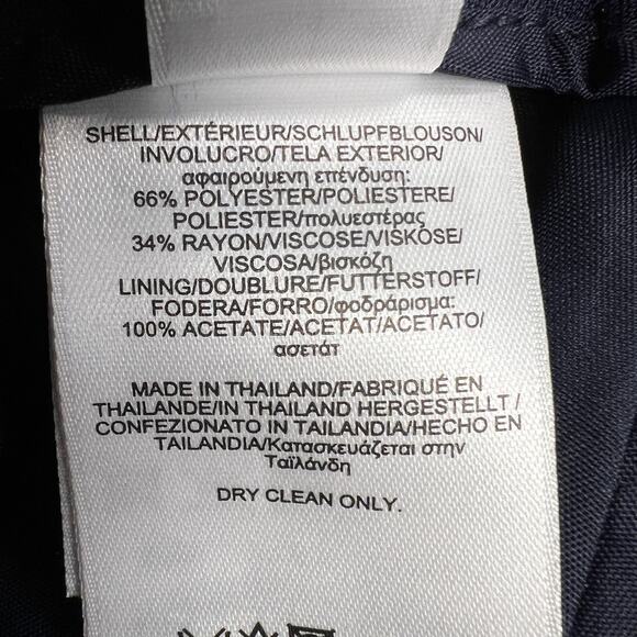 Brooks Brothers Damask Jacquard Pleated A-Line Skirt Navy Blue Floral Size 4P - Picture 11 of 16